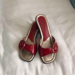 David Tate Red Patent Sandals-WIDE WIDTH